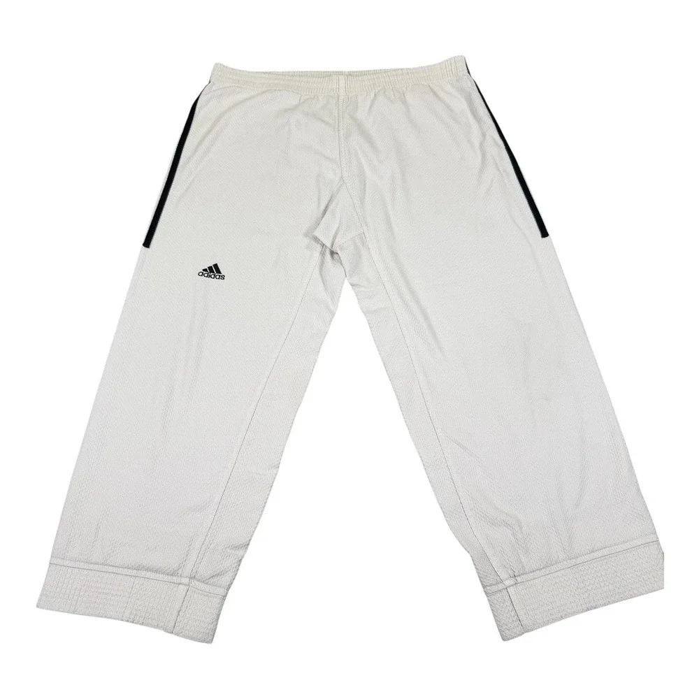 Adidas Martial Arts Gi Pants Mens Size 5 190cm White Black Stripes Taekwondo